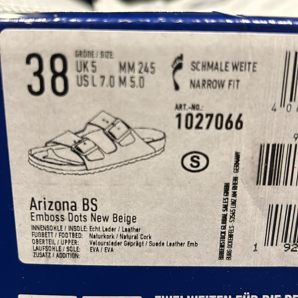 Birkenstock- Arizona BS, Emboss New Beige, 7 women QS - Picture 6 of 8